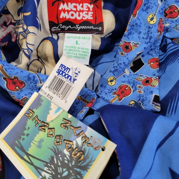 New With Tags! Disney Mickey Mouse Reyn Spooner Hawaiian Shirt Size Large - Picture 4 of 4
